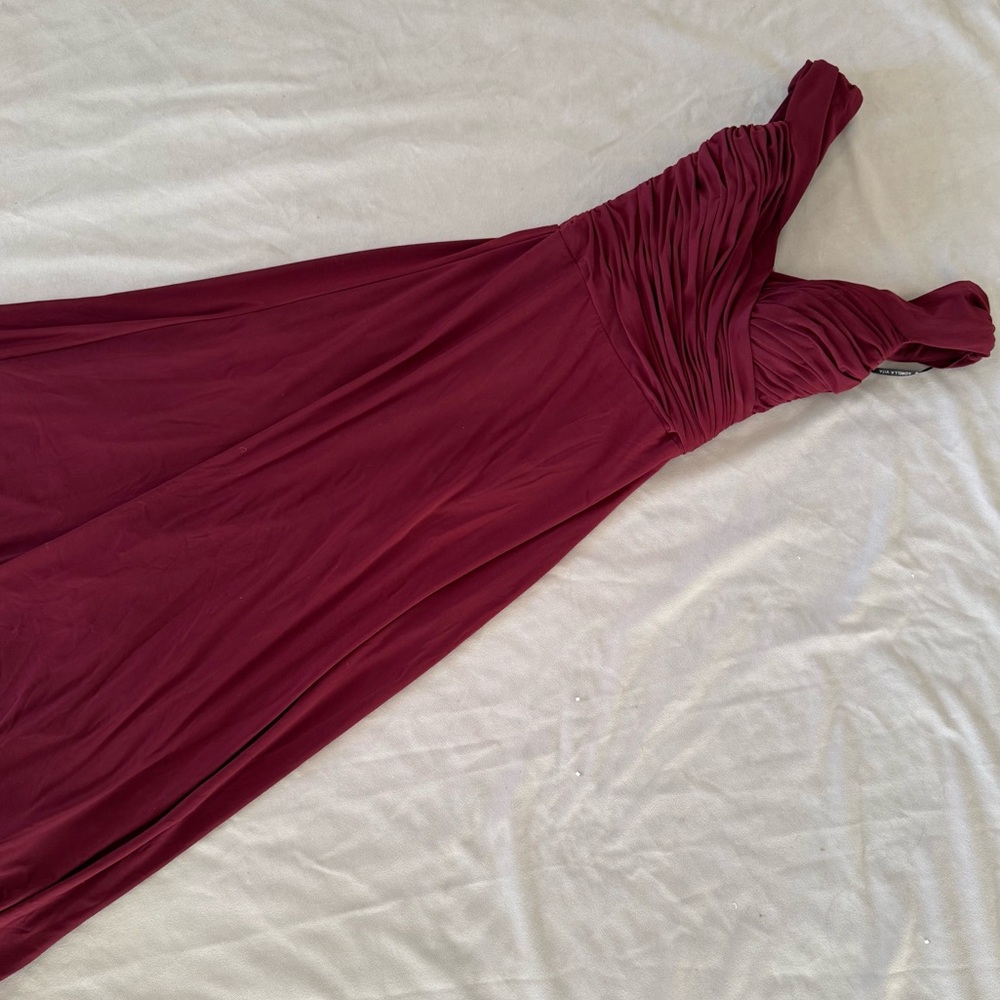 SORELLA VITA One Shoulder Burgundy Dress